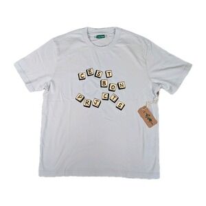 C'est Bon Tee Shirt Mens Size‎ Large White Oversized Heavyweight Cestbon New